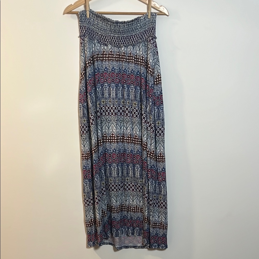 Maternity Bohemian Blue Patterned Women's Skirt